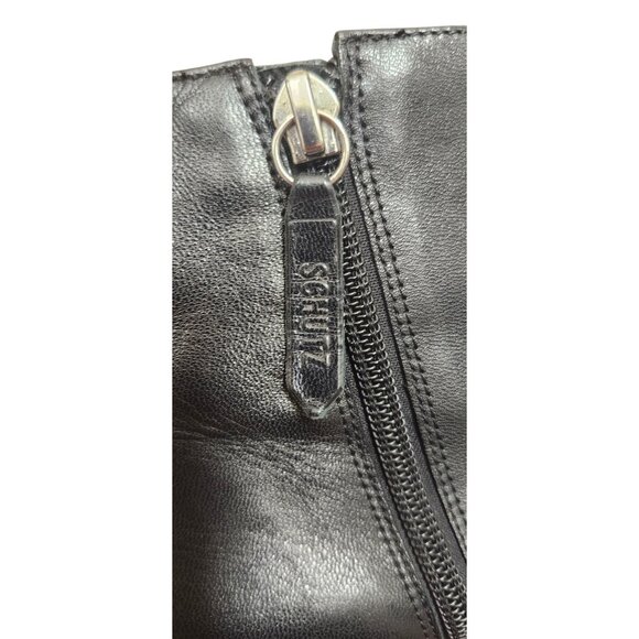 Schutz Black Leather Studded Ankle Boots Women’s 9.5B Rocker Moto Booties Brazil - Picture 10 of 14